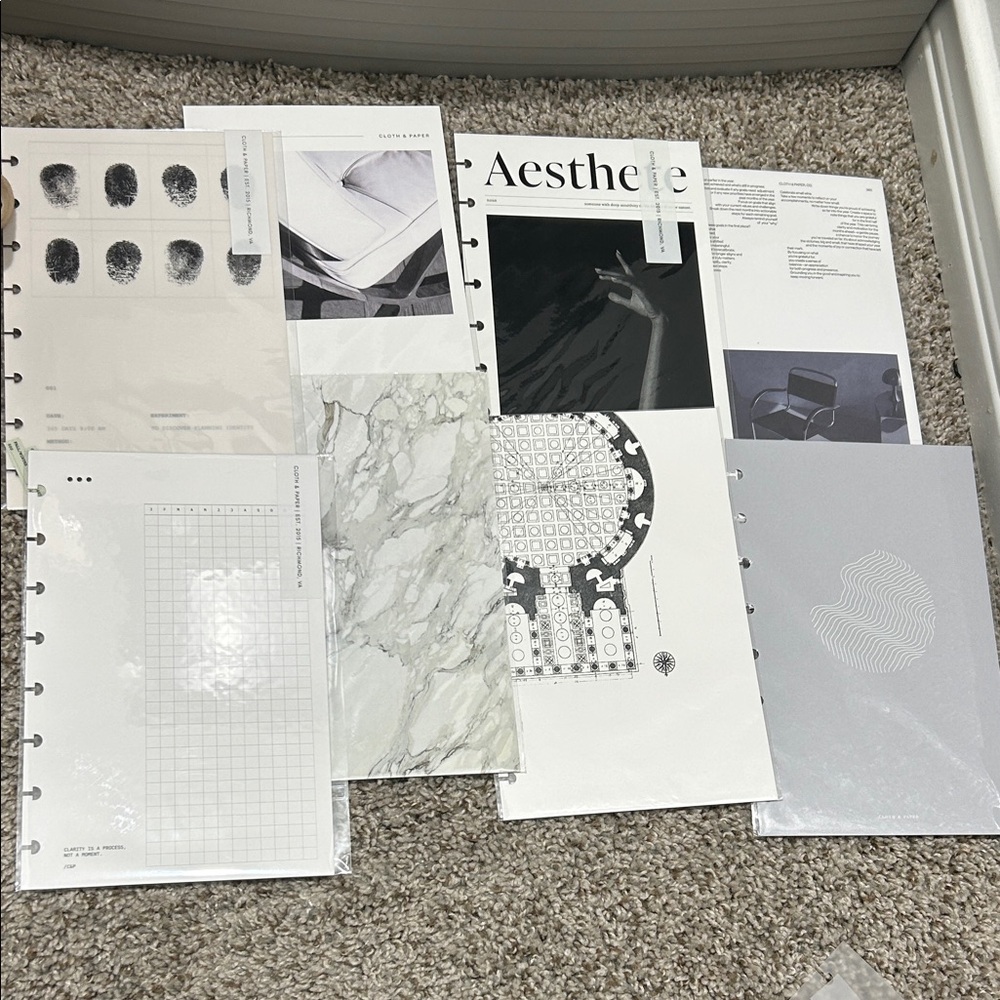 Half Letter Neutral Dashboards- Marble & Monochrome